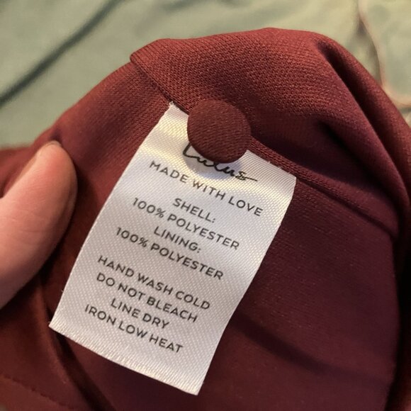 Lulus Jumpsuit Womens L Illustrious Charm Burgundy Cap Sleeve Cutout New/Defects - Picture 14 of 16